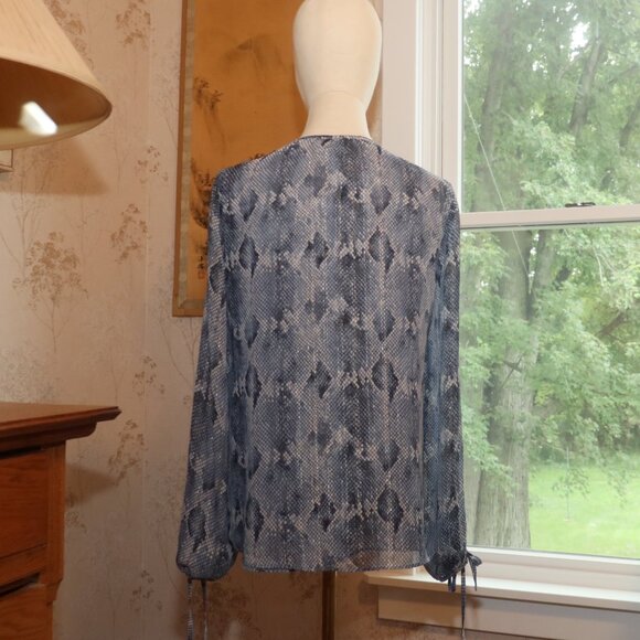 WHITE HOUSE Long Sleeve SNAKESKIN Print Blouse - Picture 8 of 12